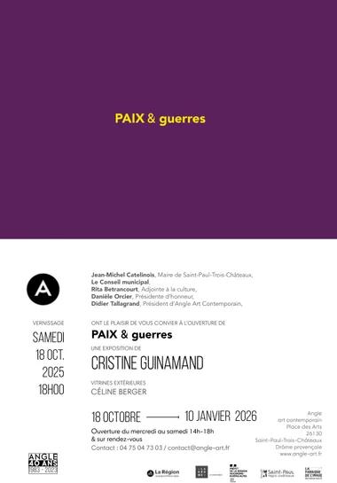 Exposition de Cristine Guinamand : « PAIX et guerres »