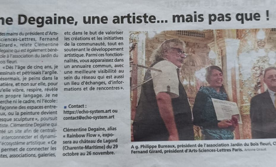 Article Presse Clémentine Degaine Rainbow Flow et Echo-System.Art